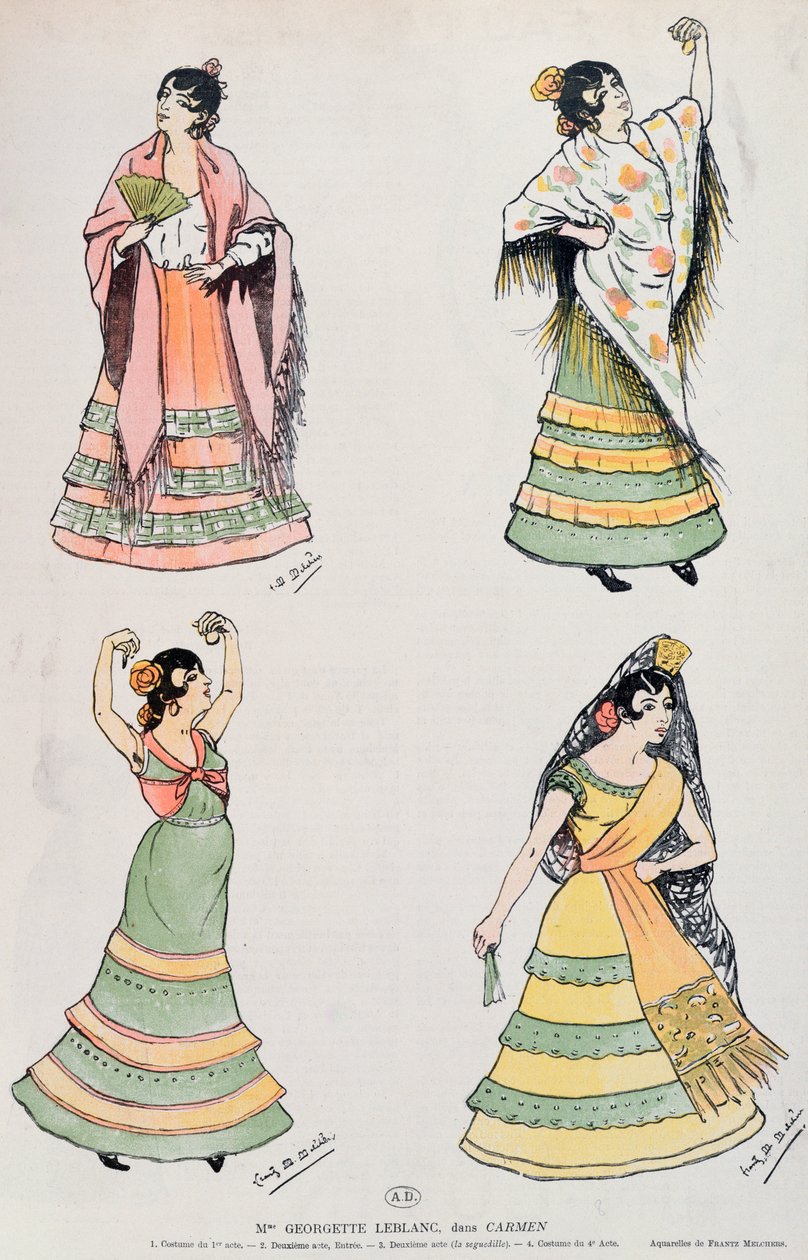 Georgette Leblanc (1869-1941) interpretando el papel de Carmen de Franz M. Melchers