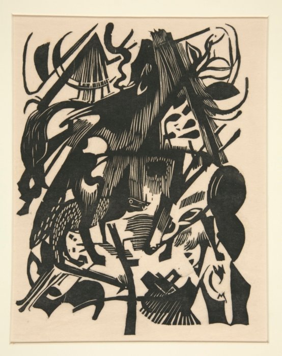 Nacimiento de los lobos de Franz Marc