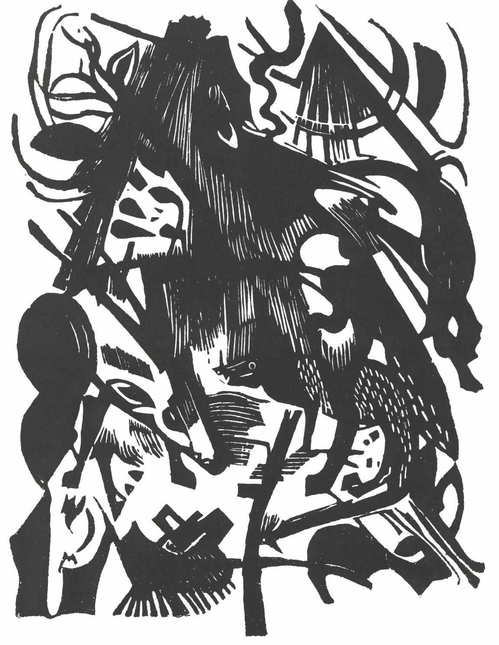 Nacimiento de los lobos de Franz Marc