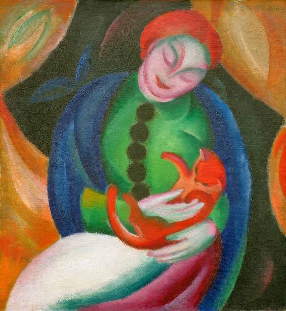 Niña con gato II de Franz Marc