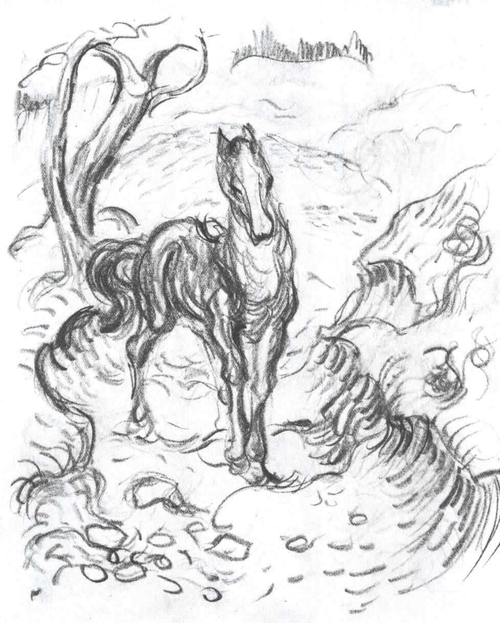 Caballo en el paisaje de Franz Marc