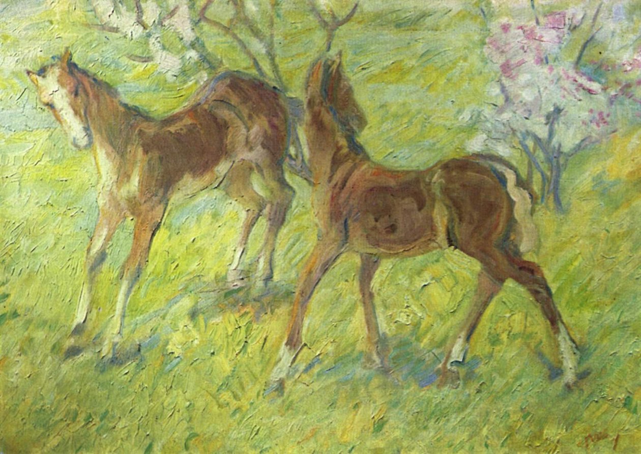 Potros saltando de Franz Marc
