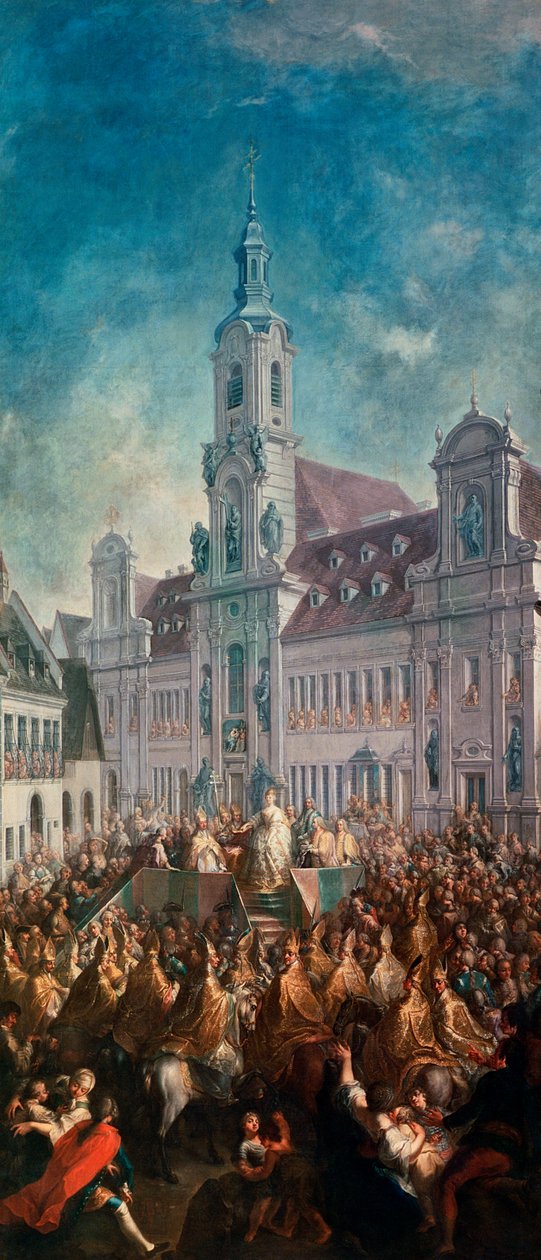 La coronación de la emperatriz María Teresa de Austria (1717-80) en Pressburg, 1768 de Franz Messmer