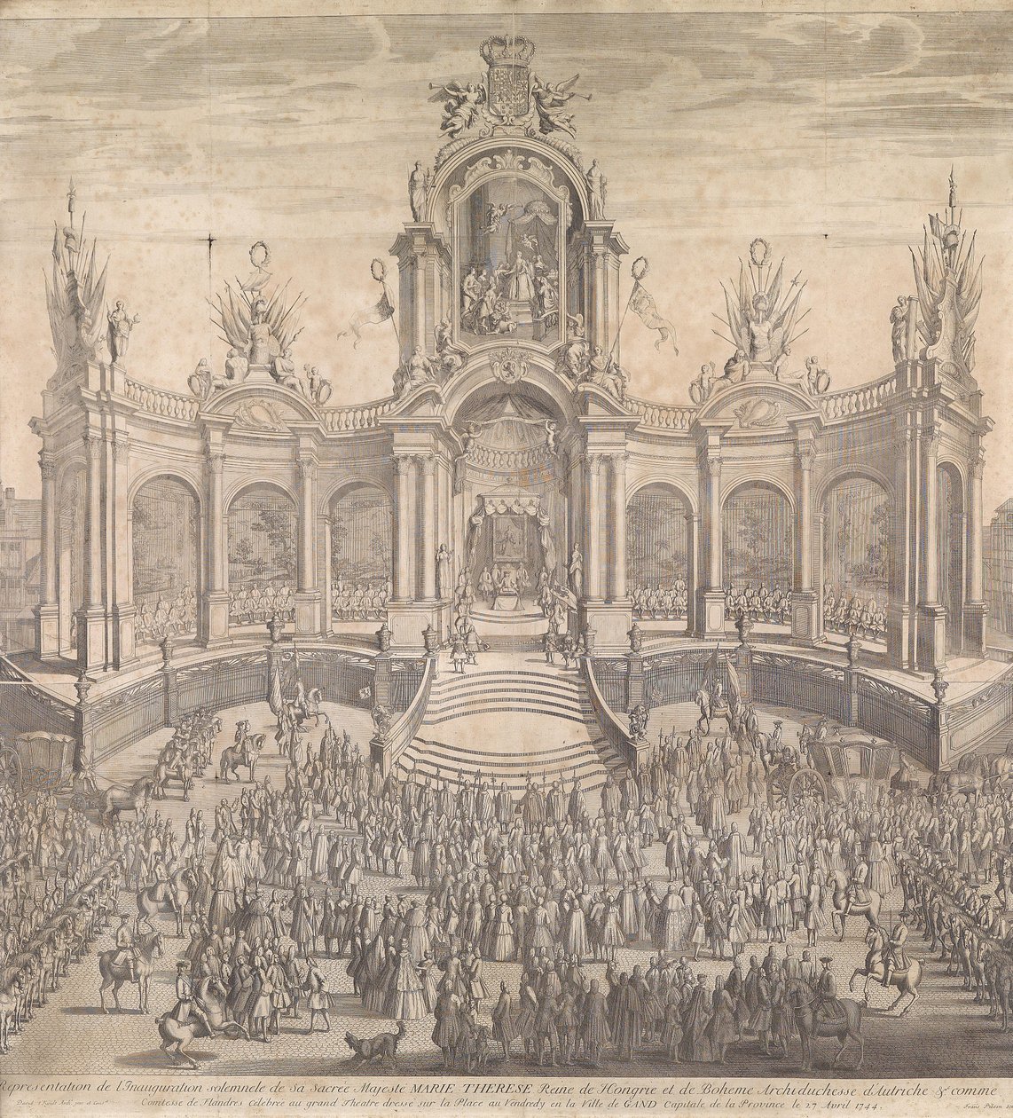 Homenaje a la Emperatriz María Teresa el 27 de abril de 1744 en Gante de Franz Pilsen