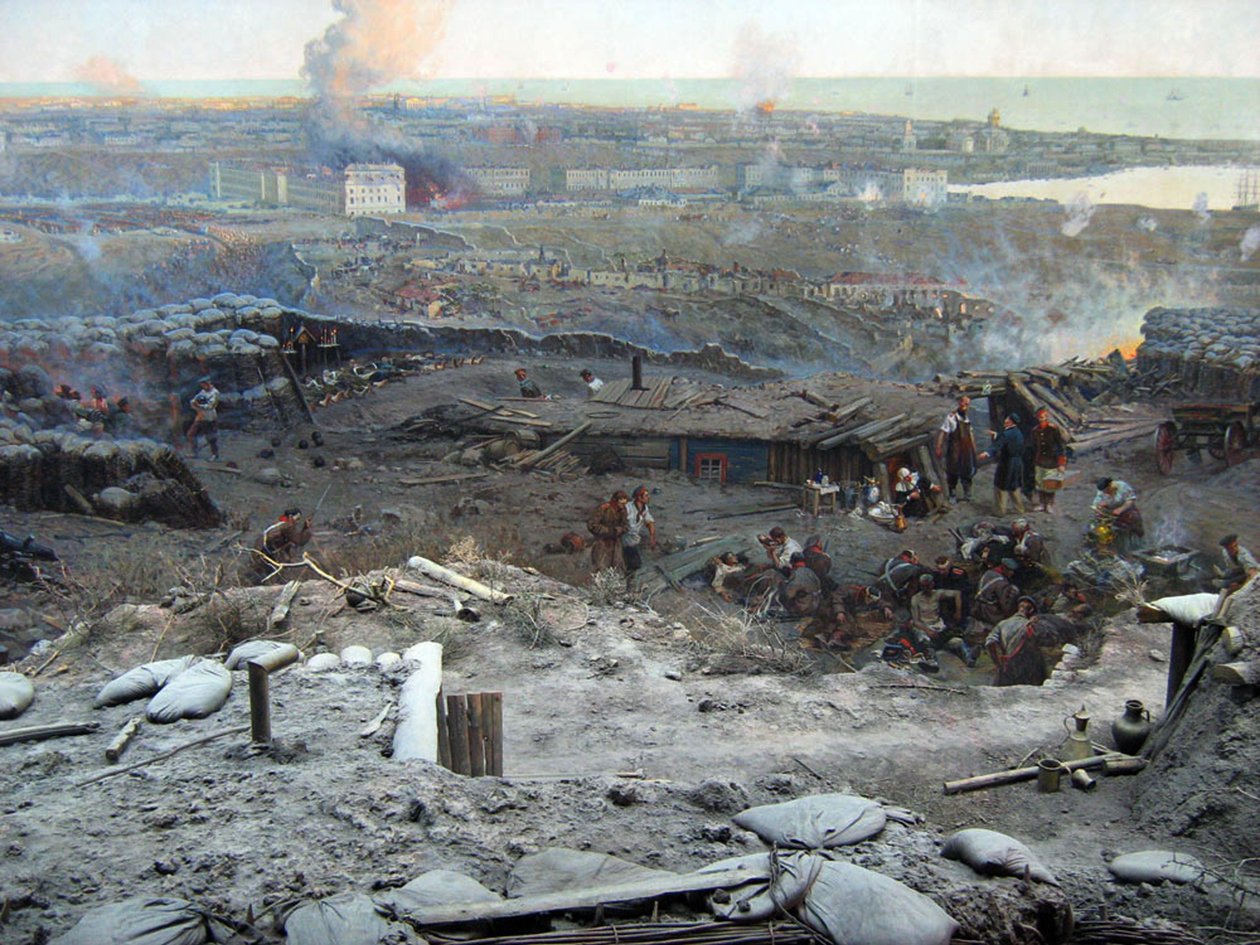 El sitio de Sebastopol (panorama) de Franz Roubaud