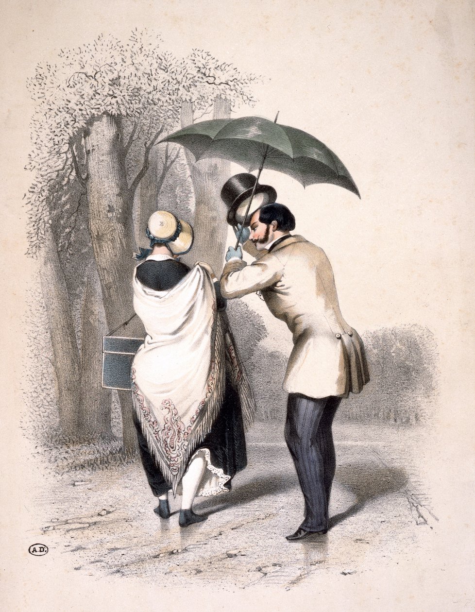 La modista o una manera de ingenierar una introducción, c.1840 de Franz Teichel