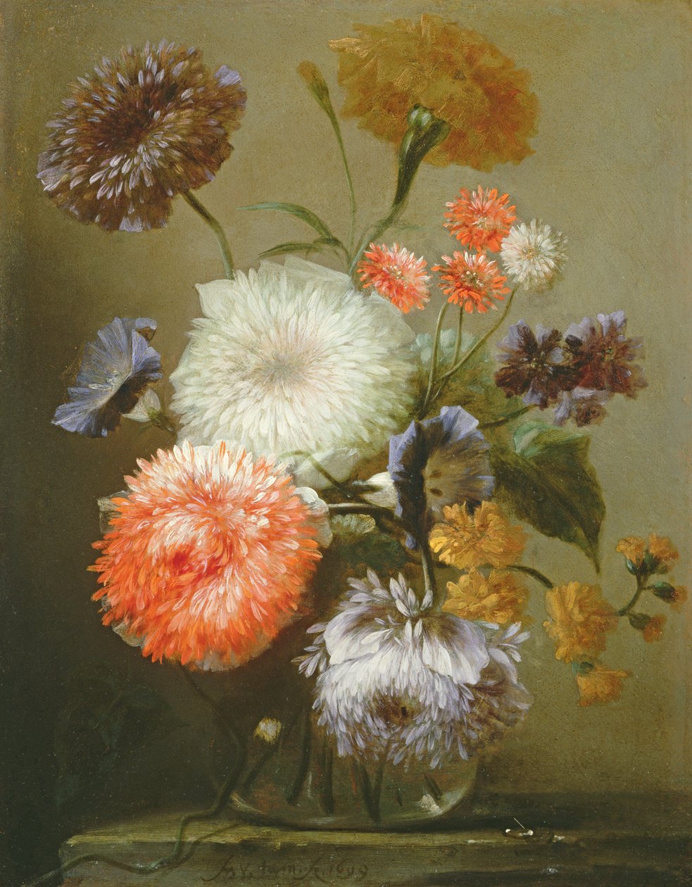 Naturaleza muerta de flores, 1699 de Franz Werner Tamm