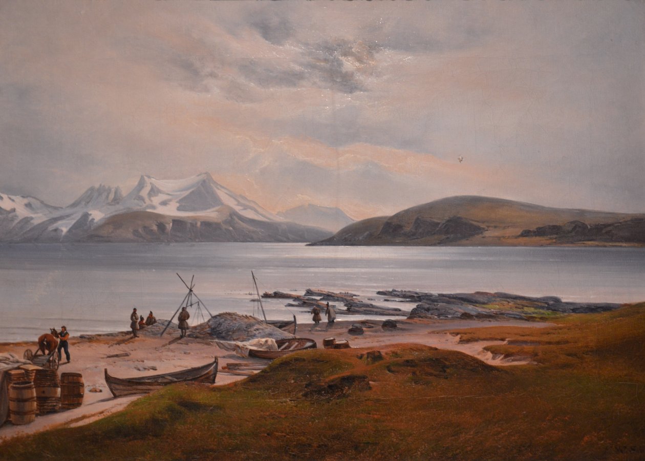 Paisaje costero con samis de Franz Wilhelm Schiertz