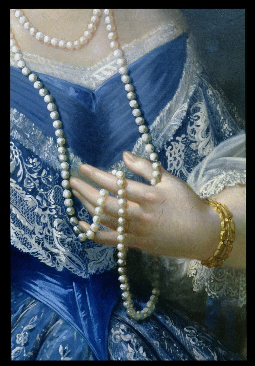 Retrato de una mujer (detalle) de Franz Xaver Winterhalter