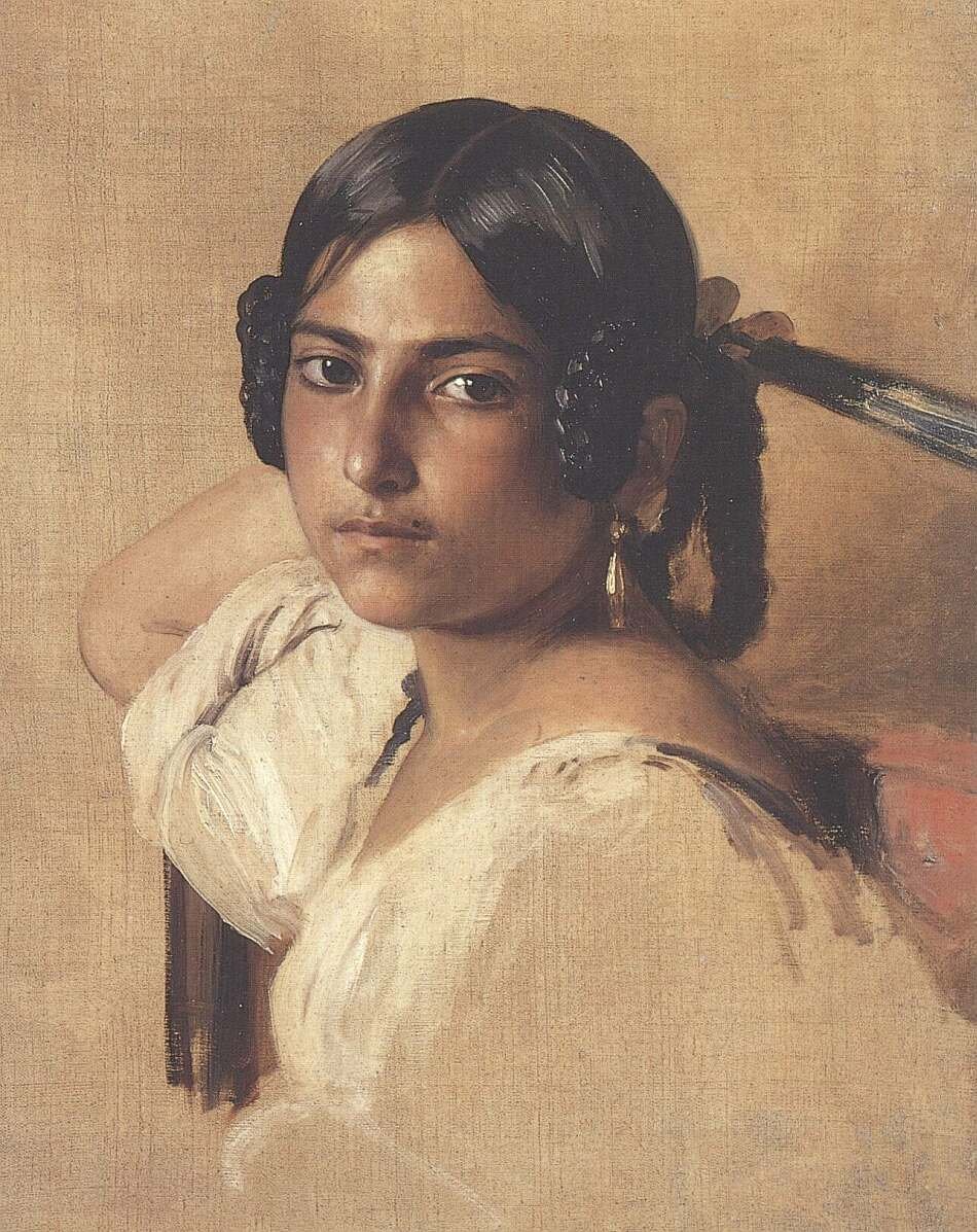 Estudio de una chica italiana de Franz Xaver Winterhalter
