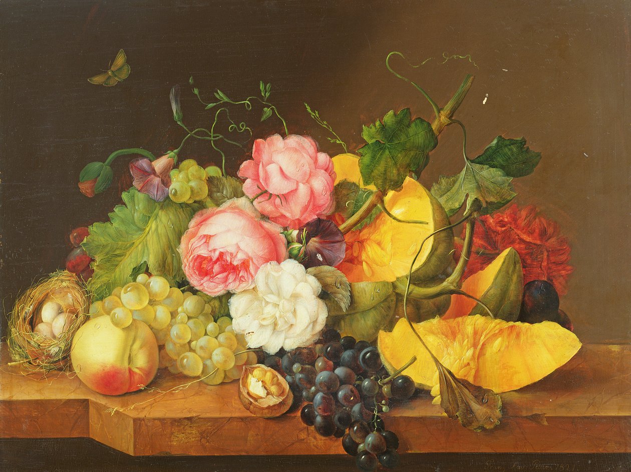 Naturaleza muerta con flores y frutas, 1821 de Franz Xavier Petter
