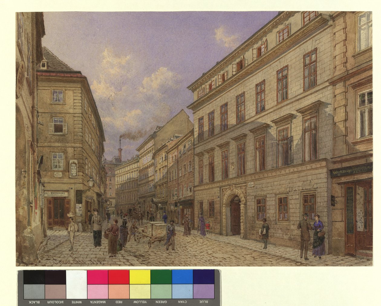 Vista de la Riemergasse hacia la Singerstraße de Franz Alt