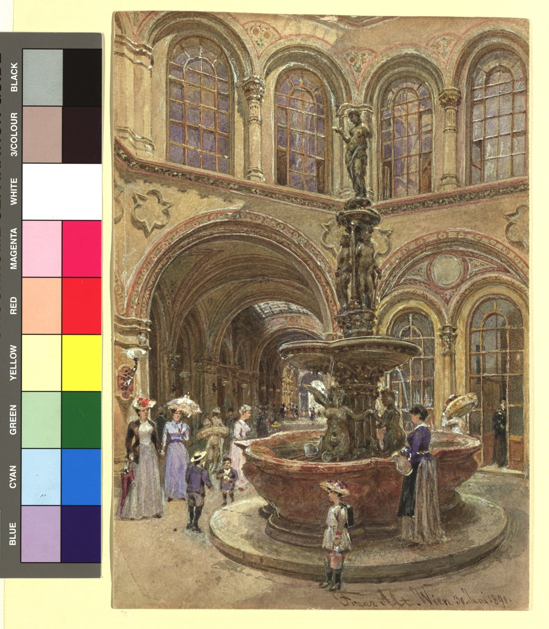 La fuente en el patio del antiguo Banco austrohúngaro, Herrengasse 14 de Franz Alt