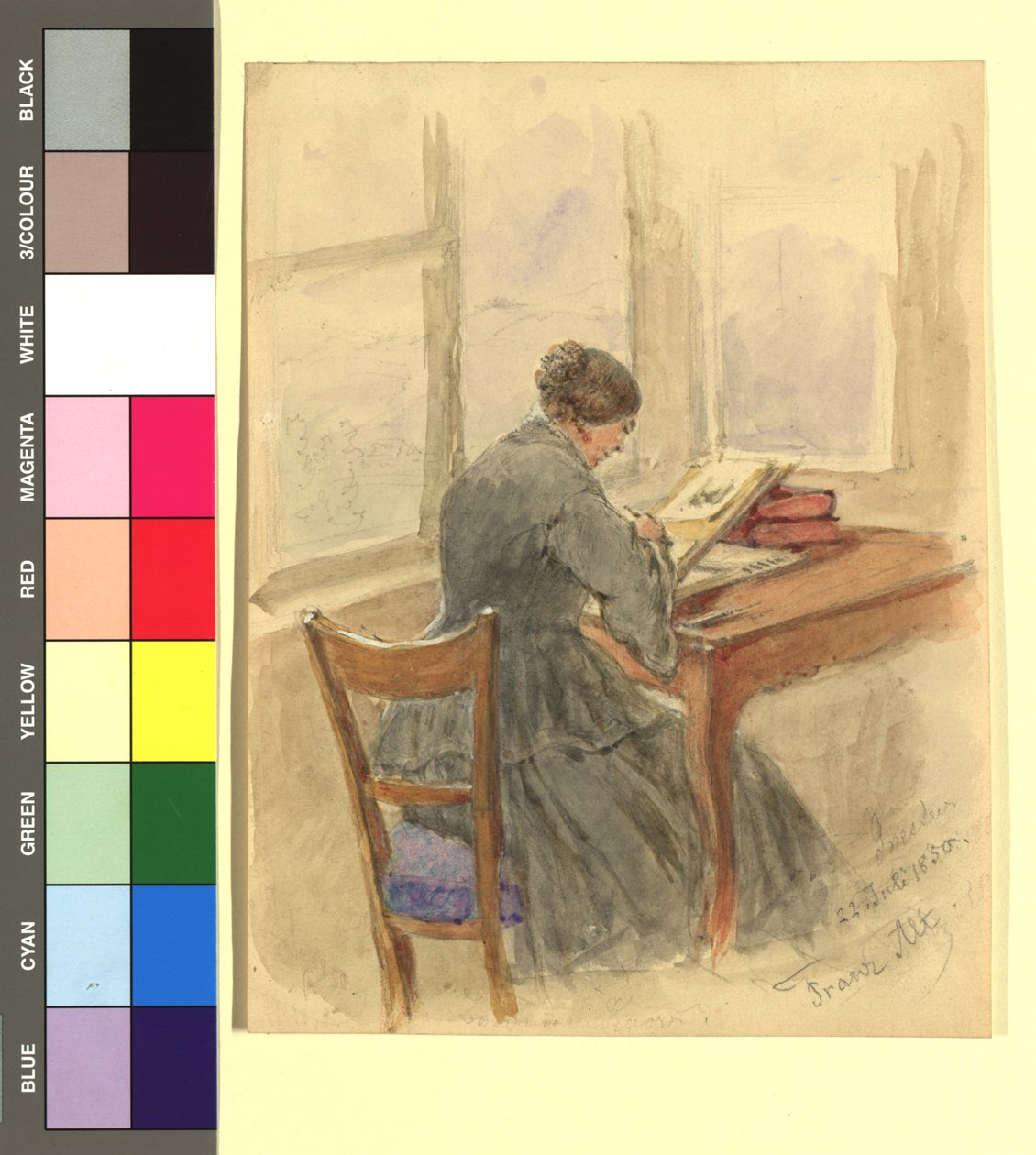 Emilie, baronesa de Metzburg, pintando de Franz Alt
