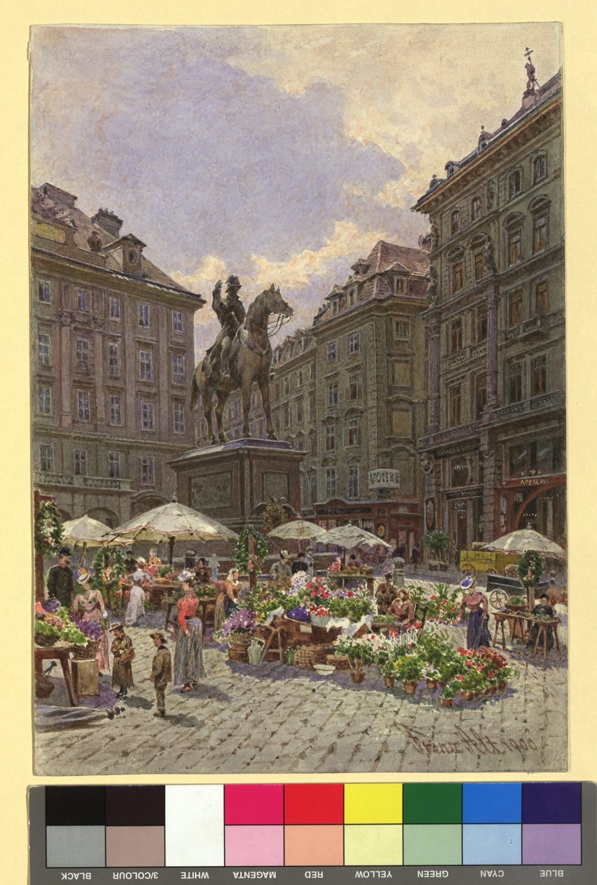 Monumento a Radetzky junto al Ministerio de Guerra, en Am Hof de Franz Alt