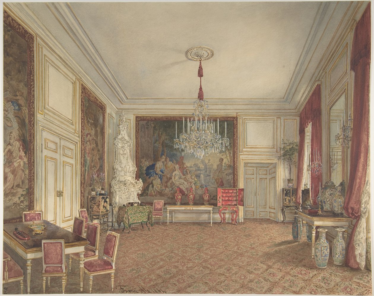 Habitación del archiduque Luis Víctor en el Hofburg, Viena de Franz Alt