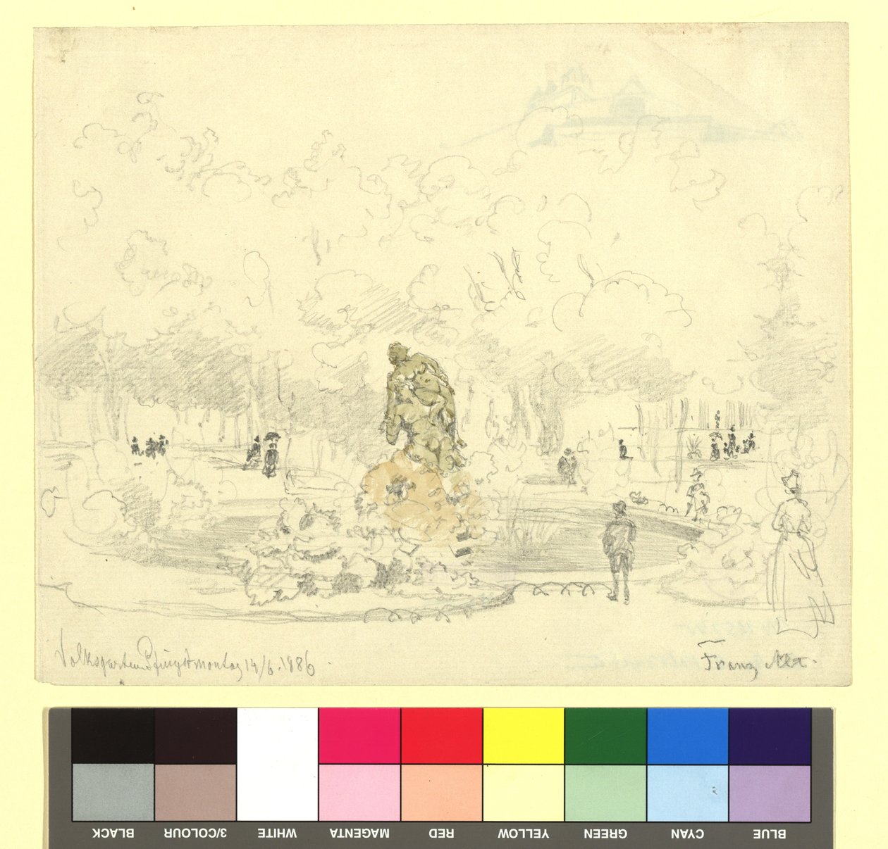 Volksgarten mit Tilgnerbrunnen (Faun und Nymphe) de Franz Alt