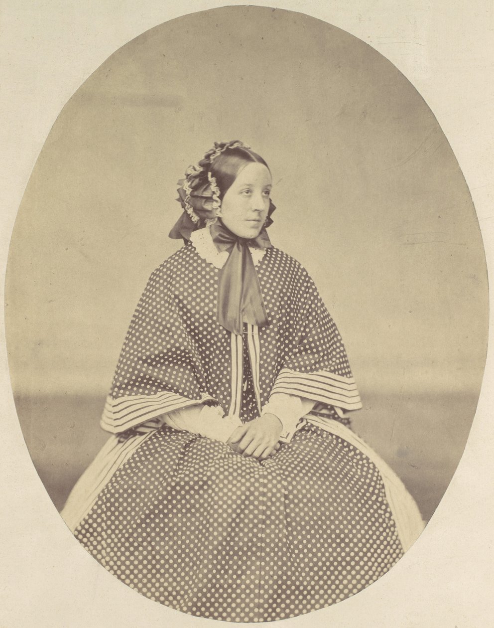 [Joven mujer con vestido de lunares], 1850s-60s de Franz Antoine
