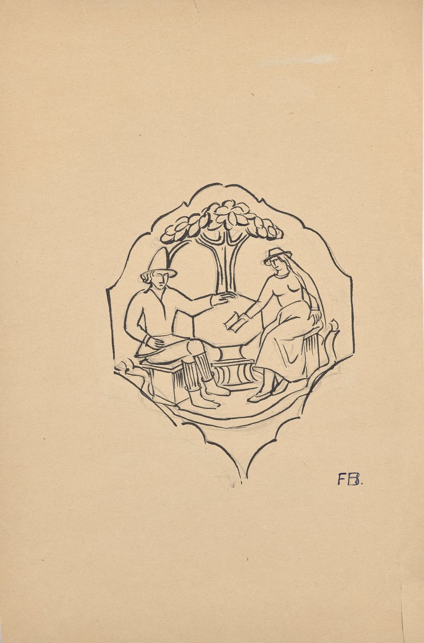 Pareja campesina (¿relleno de fuelle de un mueble?) de Franz Barwig d. Ä.
