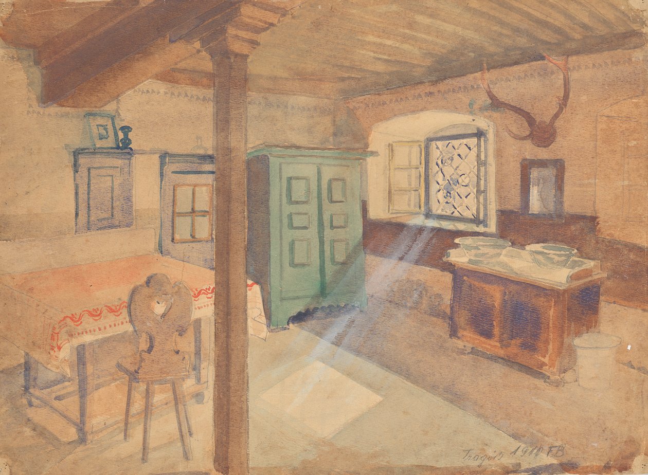 Salón de la granja en Tragöß de Franz Barwig d. Ä.