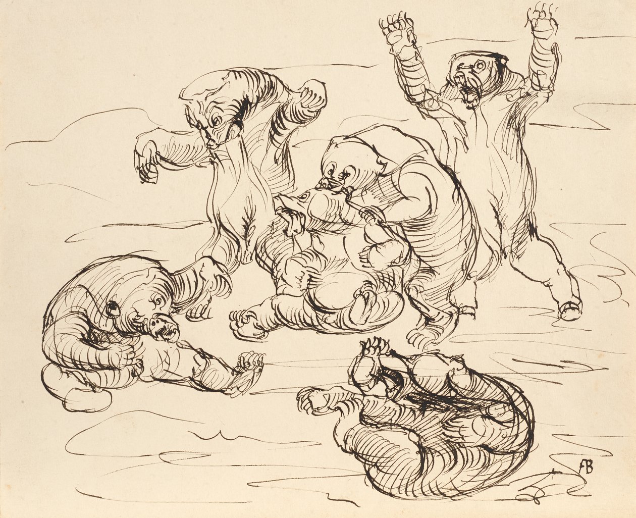 Osos peleando de Franz Barwig d. Ä.