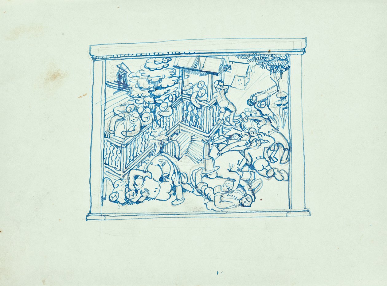 Campesinos peleando de Franz Barwig d. Ä.