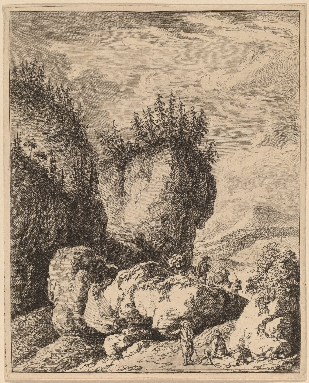 El cruce de caminos del Monte Praco, de Ricci a Génova de Franz Edmund Weirotter
