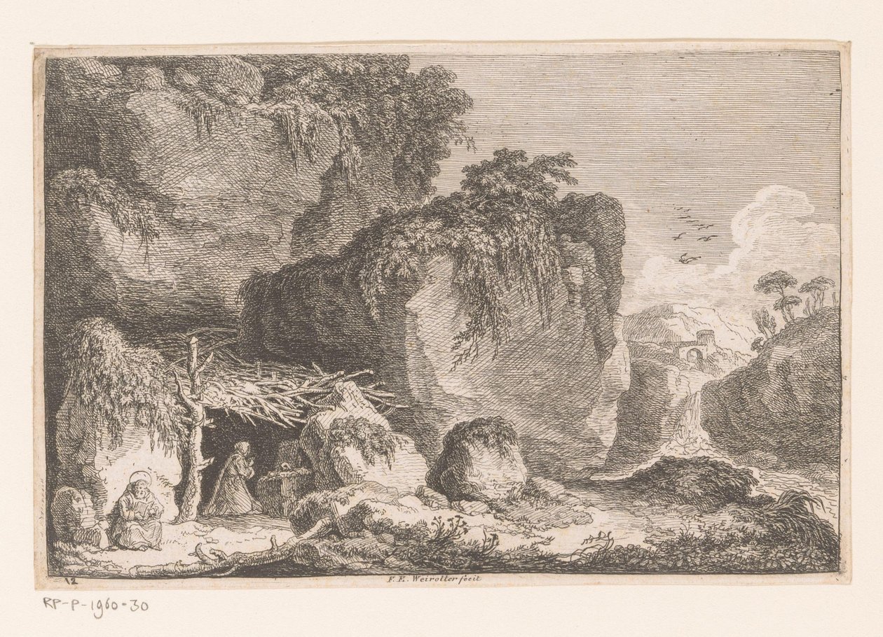 Alquile dos aquí en un paisaje rojo Segunda Serie de Regiones y Fragmentos de Edificios Antiguos (título de la serie) de Franz Edmund Weirotter