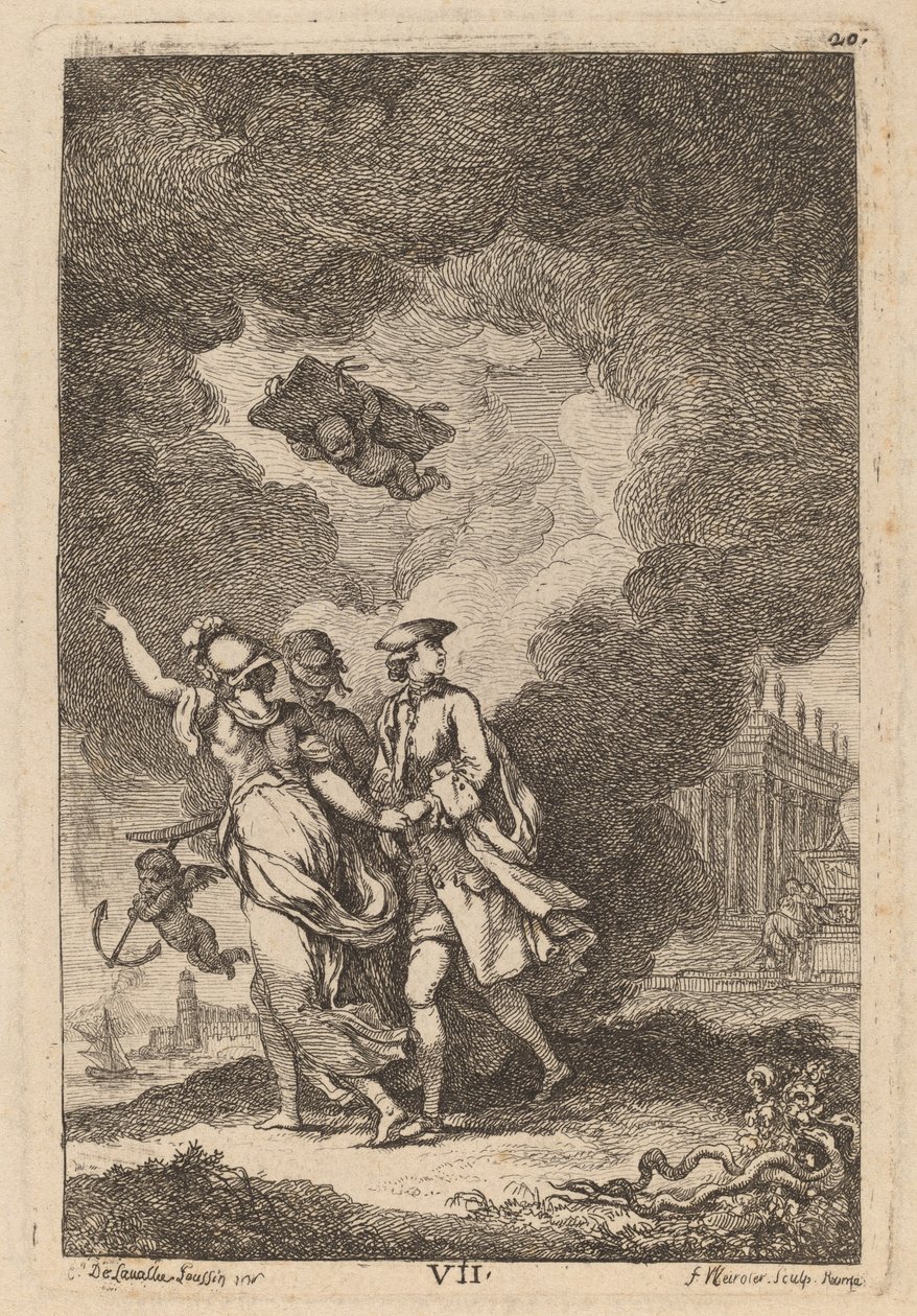 En la Venida a Roma: pl. 7 de Franz Edmund Weirotter after Étienne de Lavallée Poussin
