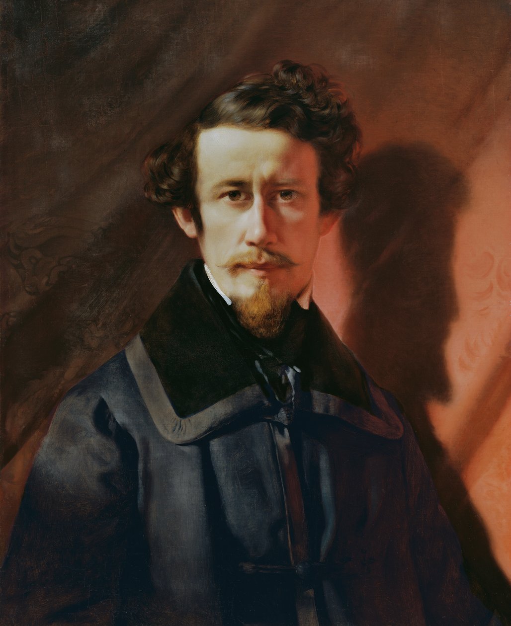Autorretrato sobre fondo rojo de Franz Eybl