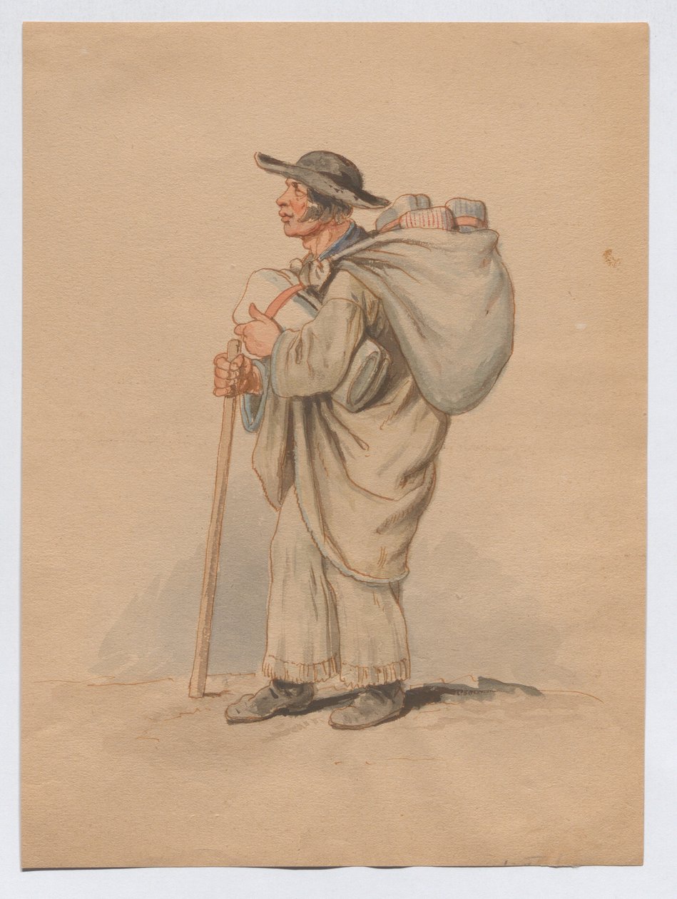 De una serie de anuncios publicitarios: representación estereotipada de un «croata de los lienzos» [vendedor croata de lienzos] de Franz Gerasch