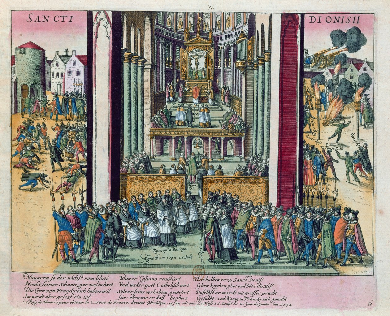 Abjuración de Enrique IV y conversión al catolicismo en St. Denis el 15 de julio de 1593 de Franz Hogenberg