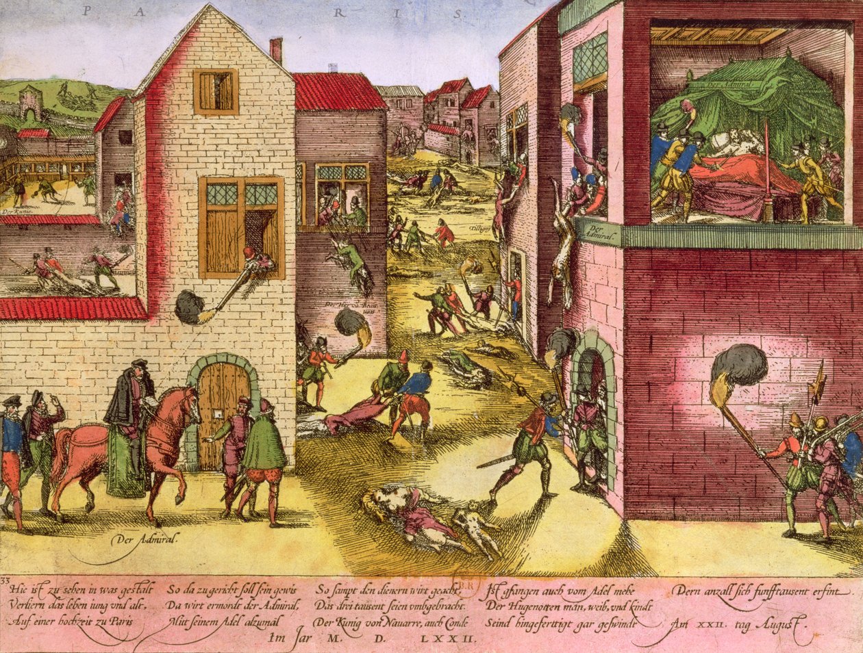 Muerte del almirante Gaspard II de Coligny (1519-72) en la masacre de San Bartolomé en 1572 de Franz Hogenberg