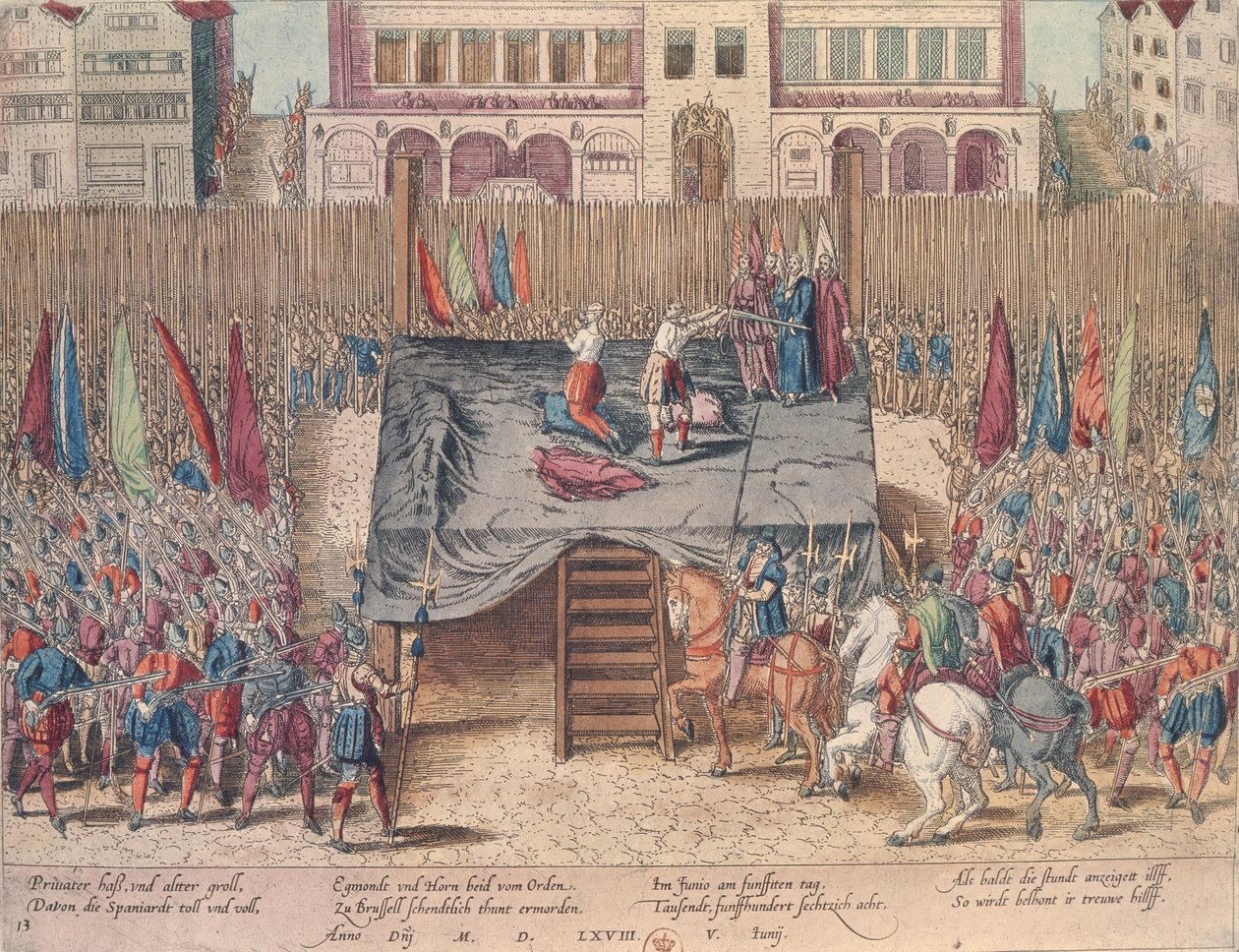 Ejecución de Felipe II de Montmorency (1518-68) Conde de Hornes, Bruselas de Franz Hogenberg