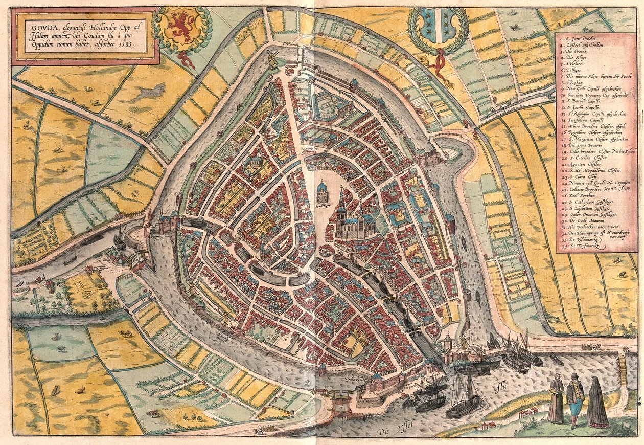 Gouda, Países Bajos (grabado) de Franz Hogenberg