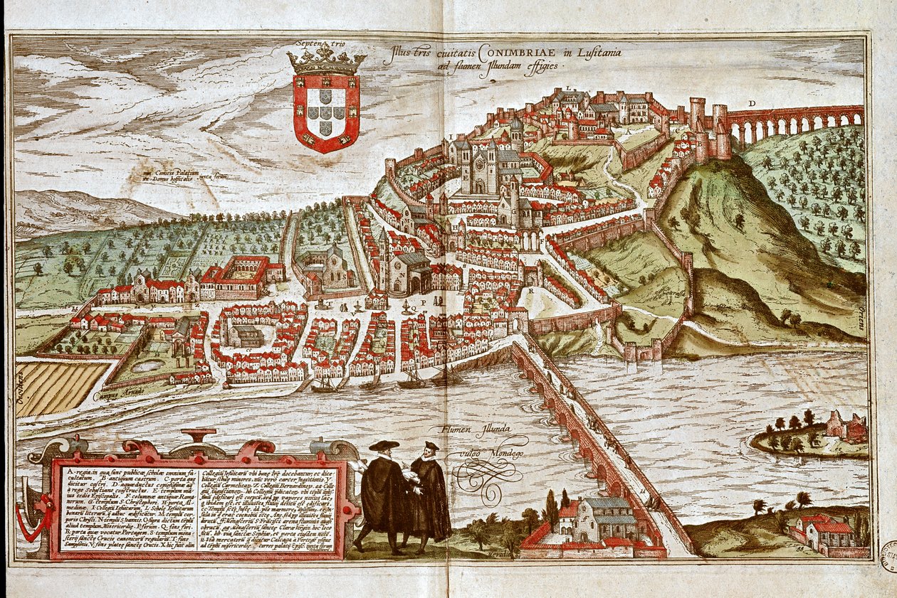 Mapa de Coimbra (grabado) de Franz Hogenberg