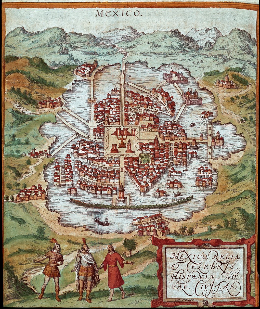 Mapa de México (grabado) de Franz Hogenberg