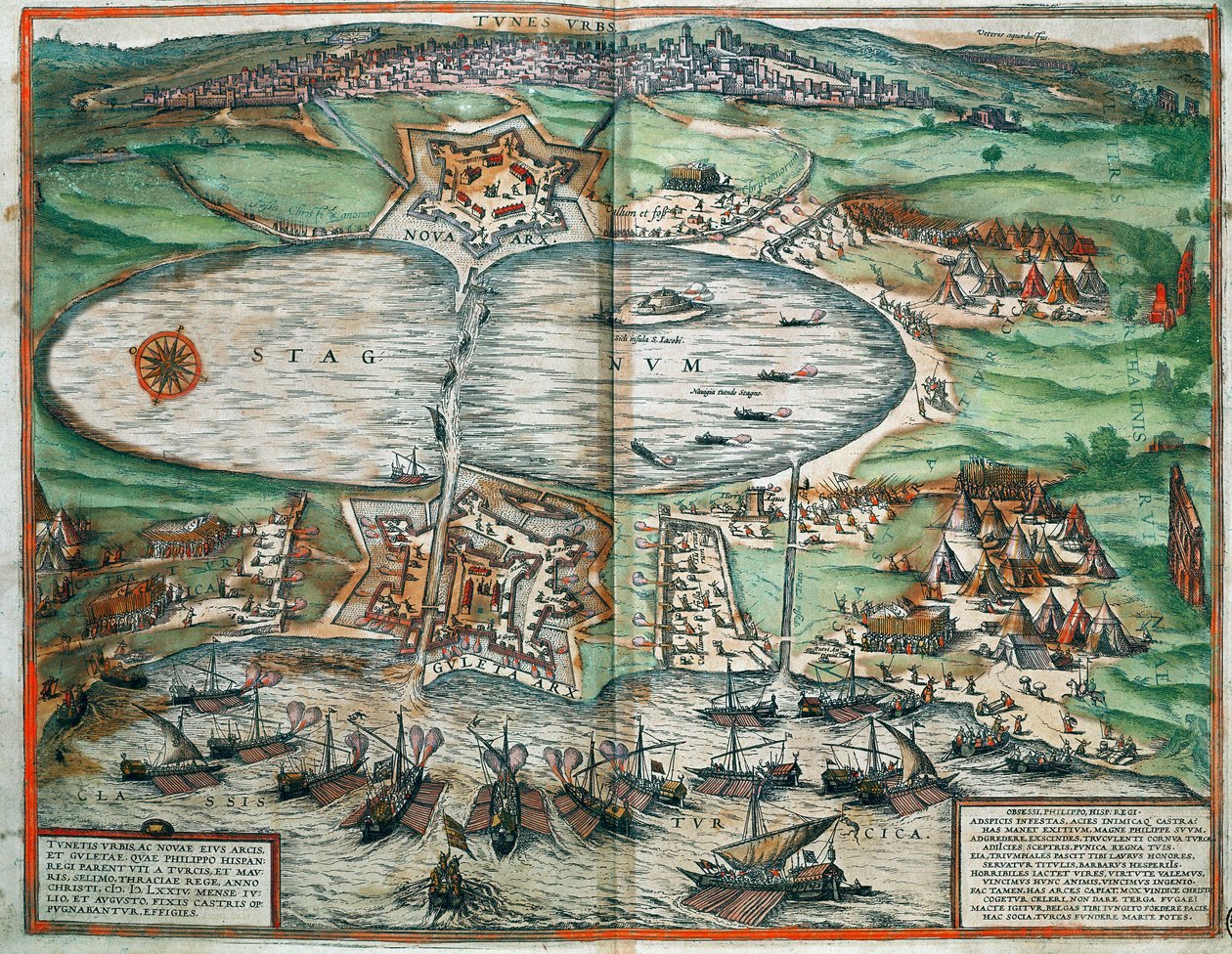 Mapa de Túnez, Túnez (grabado) de Franz Hogenberg