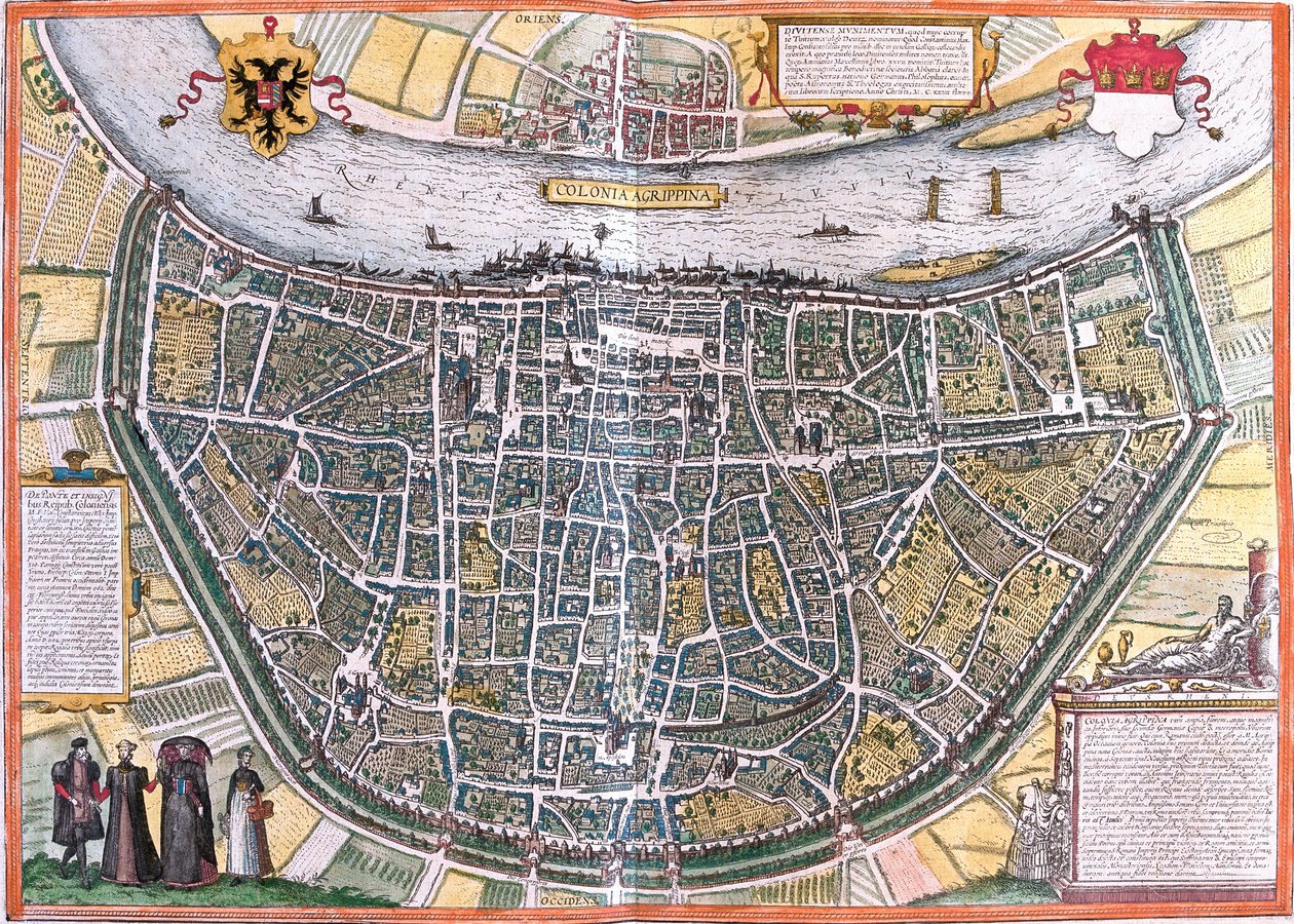 Plano de Colonia (Colonia Agrippa), Alemania de Franz Hogenberg
