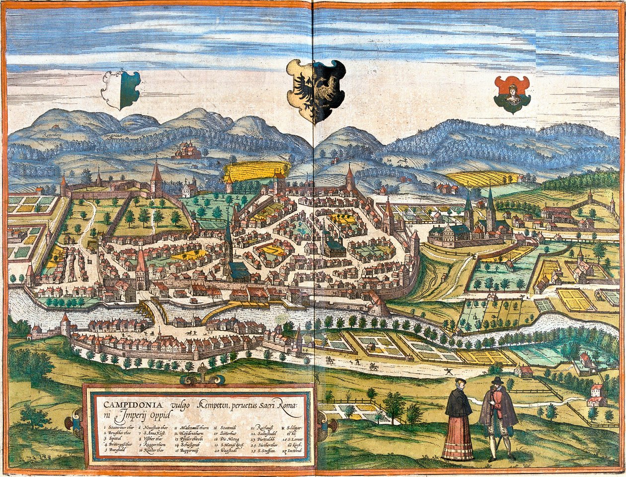 Plano de Kempten (Campidonia), Alemania de Franz Hogenberg