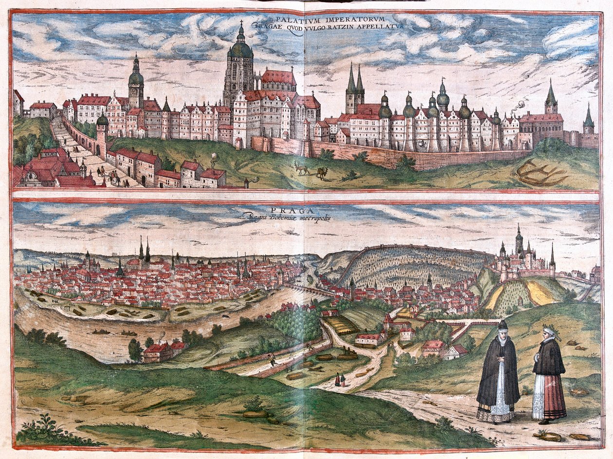 Praga, capital del Reino de Bohemia, República Checa (grabado) de Franz Hogenberg