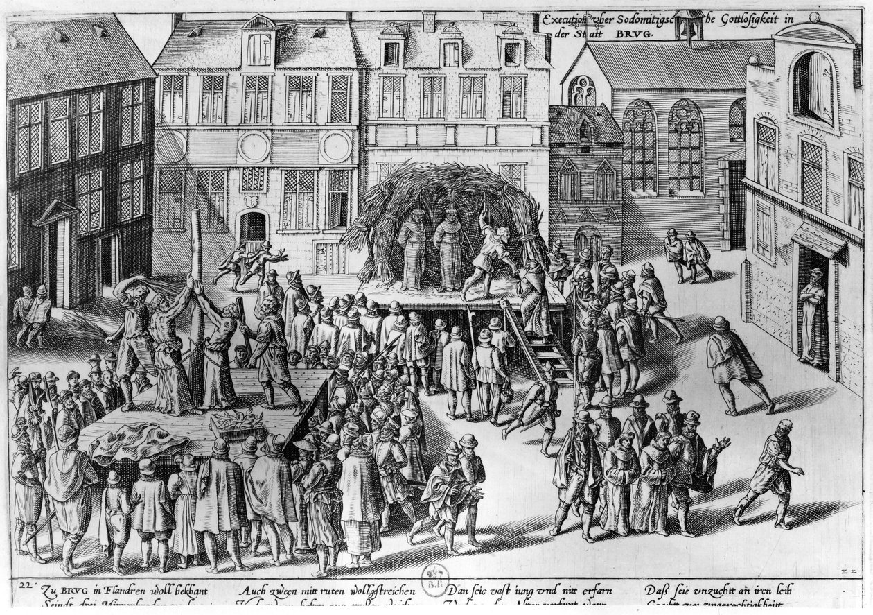 Ejecución en Brujas durante el gobierno de Fernando Álvarez de Toledo, Duque de Alba (1508-82) de Franz Hogenberg