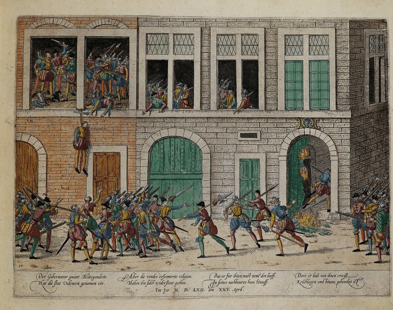 Toma de Valence después del ahorcamiento del gobernador La Motte-Gondrin, 25 de abril de Franz Hogenberg