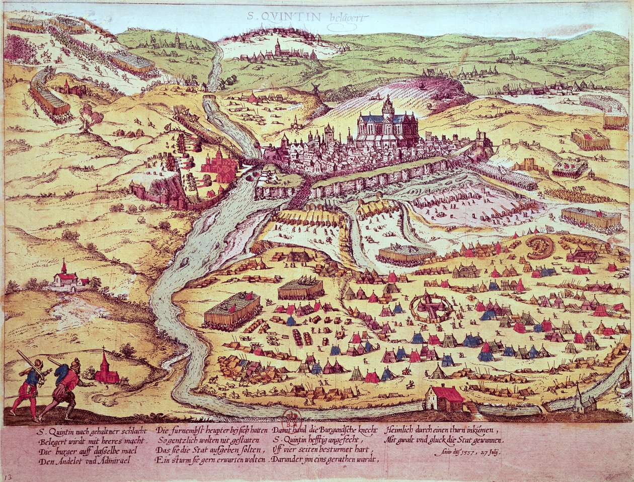 El sitio de San Quintín, 27 de julio de 1557 de Franz Hogenberg