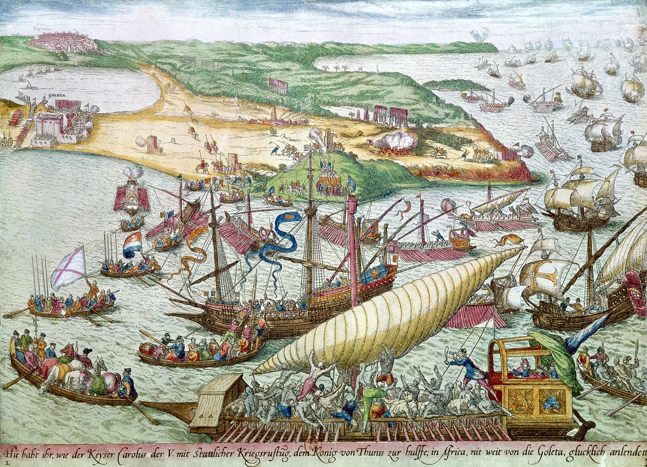 El asedio de Túnez o La Goleta por Carlos V en 1535 de Franz Hogenberg