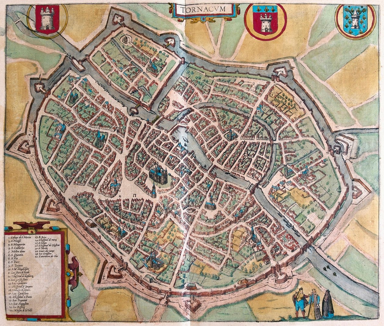 Tournai, Bélgica (grabado) de Franz Hogenberg