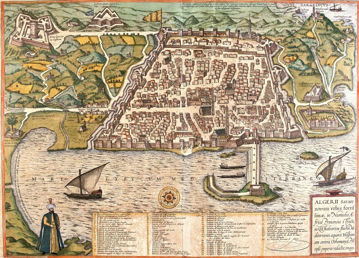 Vista de Argel (Algerii), Argelia de Franz Hogenberg