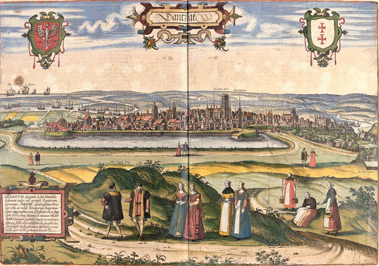 Vista de Dantzig (Gedanum) (actual Gdansk), Polonia de Franz Hogenberg