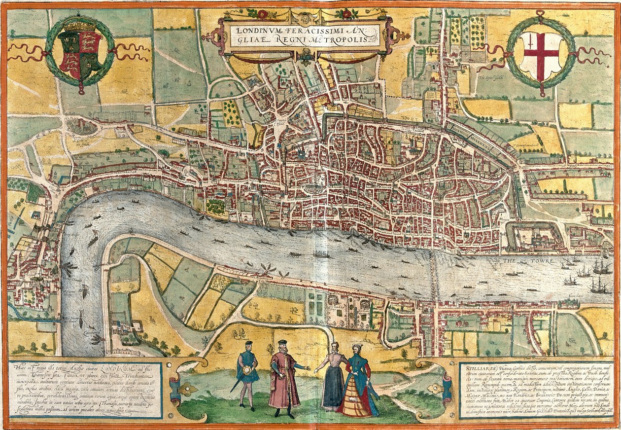 Vista de Londres (Londinum), Inglaterra de Franz Hogenberg
