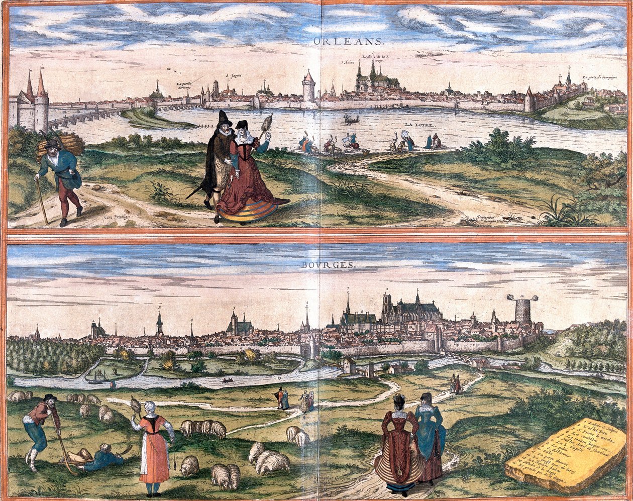 Vistas de Orleans y Bourges, Francia de Franz Hogenberg